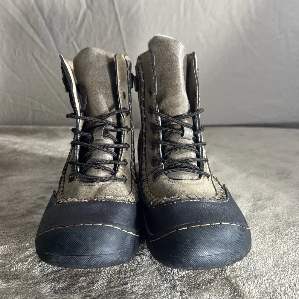 J-41 Jeep Engineered Womens Vegan Faux Fur Winter Boots Size 8 M Brown Black